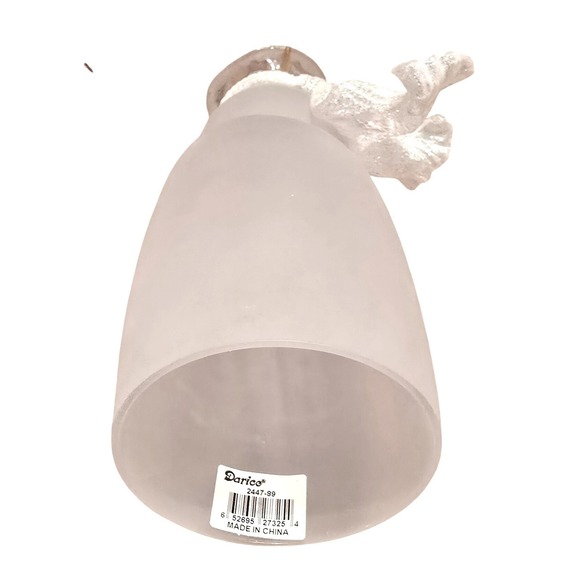 NWOT Darice Frosted Glass Snowman with Scarf and Hat with Christmas Tree Set - Picture 4 of 14